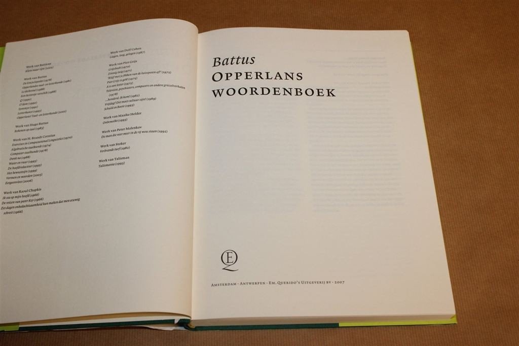 Opperlans Woordenboek — Battus Index & Aanvulling Querido, Boeken, Ophalen of Verzenden, Gelezen, Van Dale, Nederlands