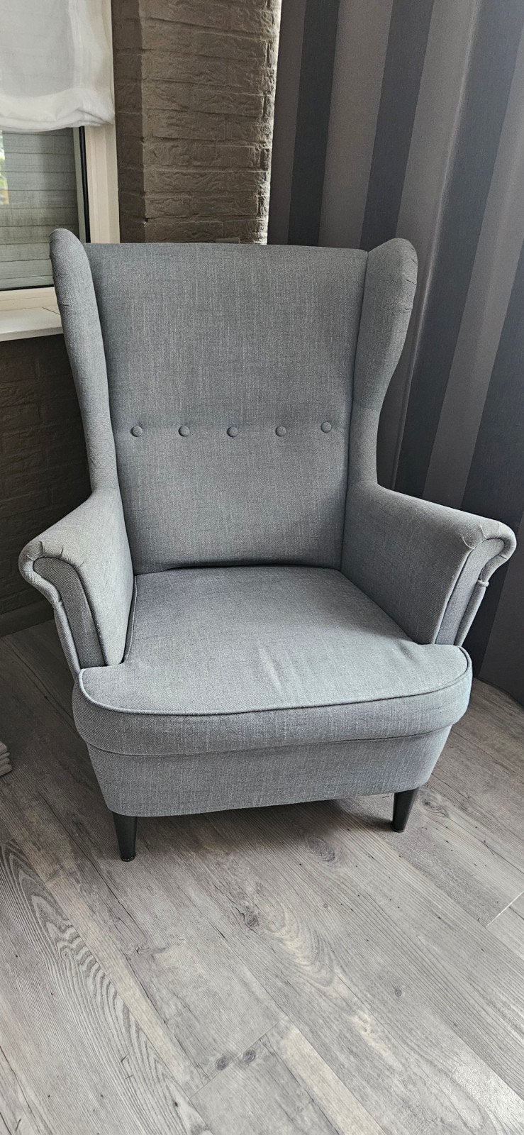 Grijze Ikea Fauteuil - Comfortabel en Stijlvol, Ophalen, Gebruikt, Modern klassiek, Eén