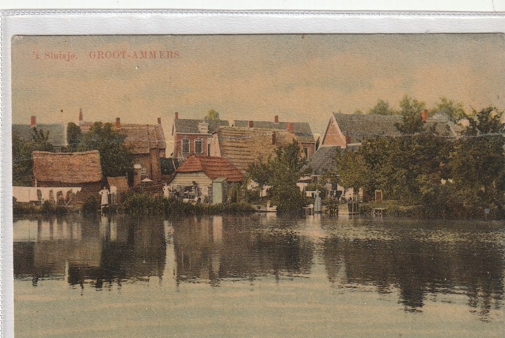 Oude ansichtkaart 't Sluisje, Groot-Ammers, Verzenden, Voor 1920, Ongelopen, Zuid-Holland