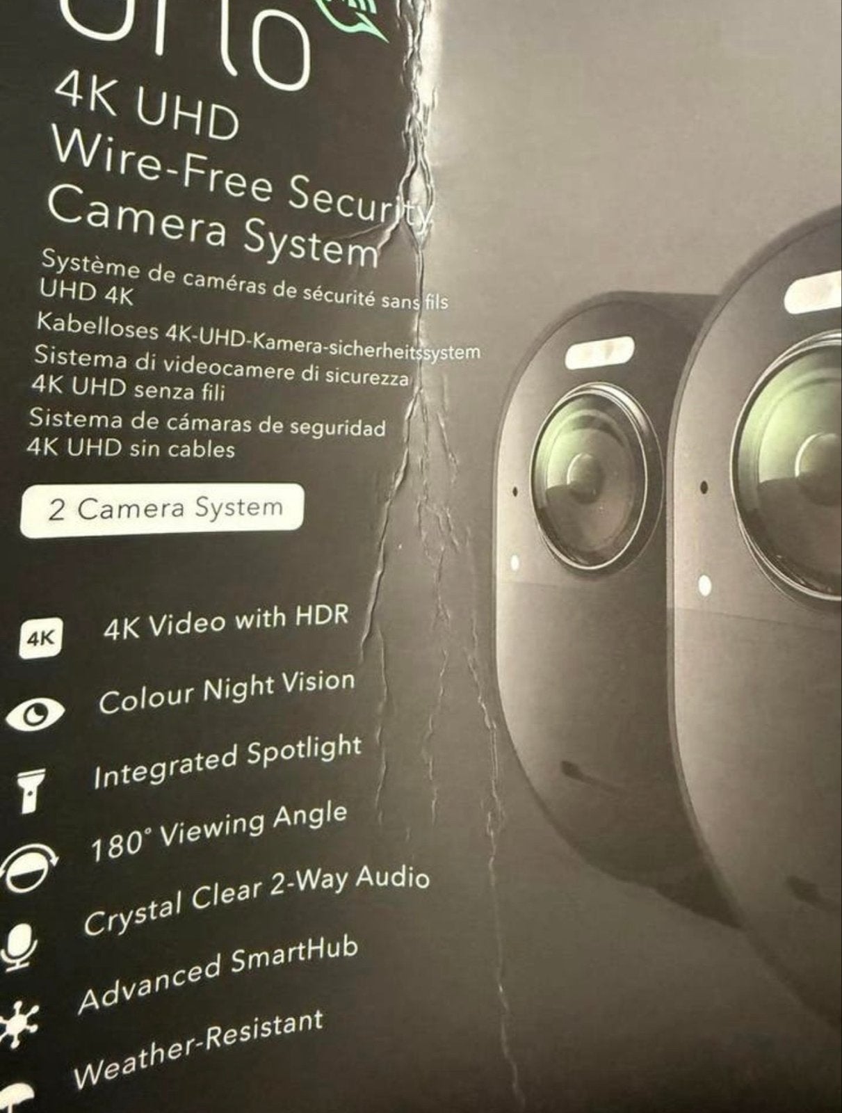 Arlo 4K UHD Draadloos Beveiligingscamerasysteem (2 camera's), Ophalen of Verzenden, Zo goed als nieuw, Buitencamera