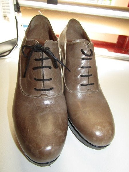 F1477 FRATELLI ROSSETTI mt 40 pumps veter taupe bruin leer, Kleding | Dames, Pumps, Bruin, Zo goed als nieuw, Verzenden