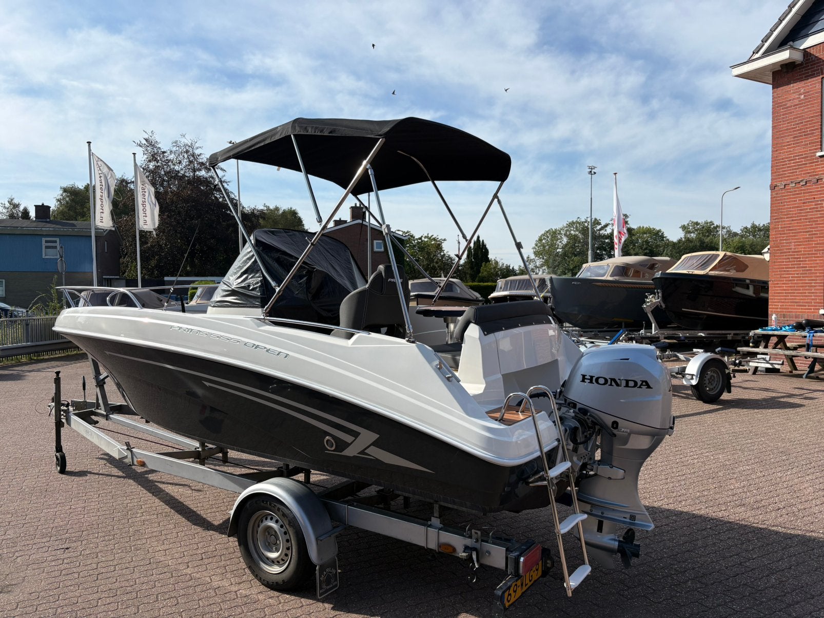 Prins 555 Open met Honda BF40 2024, Ophalen, Viertaktmotor, Zo goed als nieuw, 30 tot 50 pk