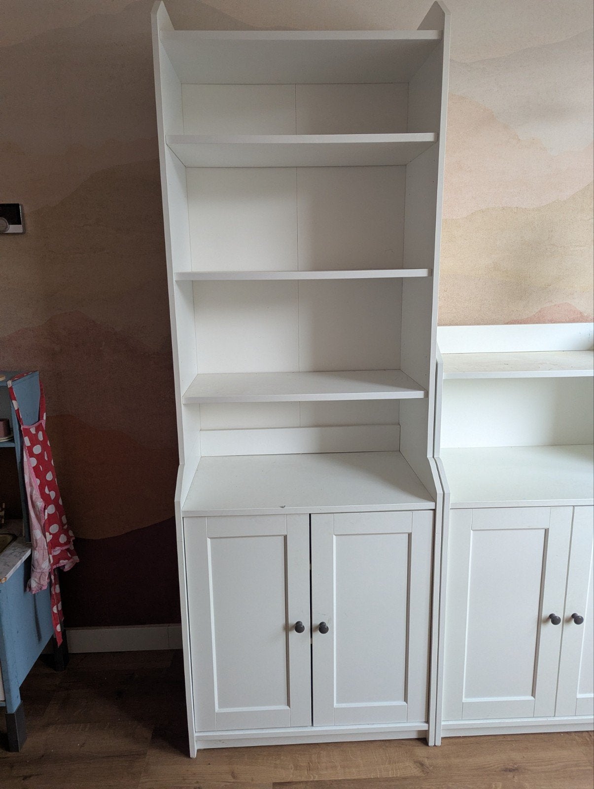 IKEA HAUGA Hoge kast met 2 deuren, wit, Ophalen, Overige materialen, 50 tot 100 cm, Modern Scandinavisch
