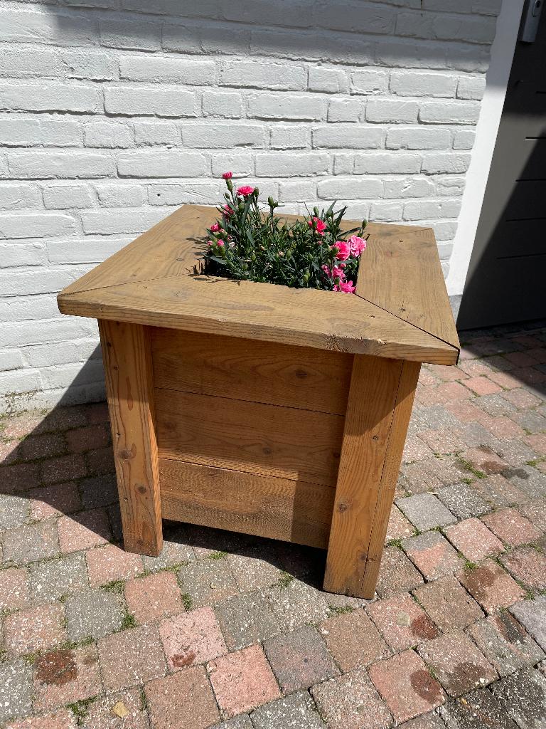 Bloembak, Ophalen, Minder dan 60 cm, Vierkant, Zo goed als nieuw