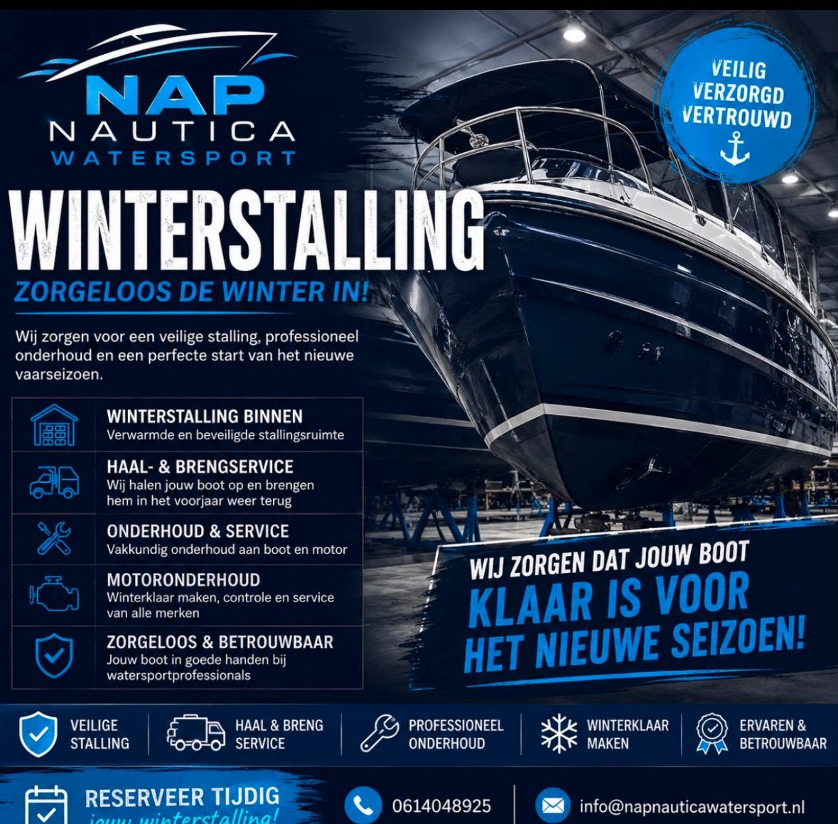 Winterstalling voor u boot, binnen., Winter, Binnen