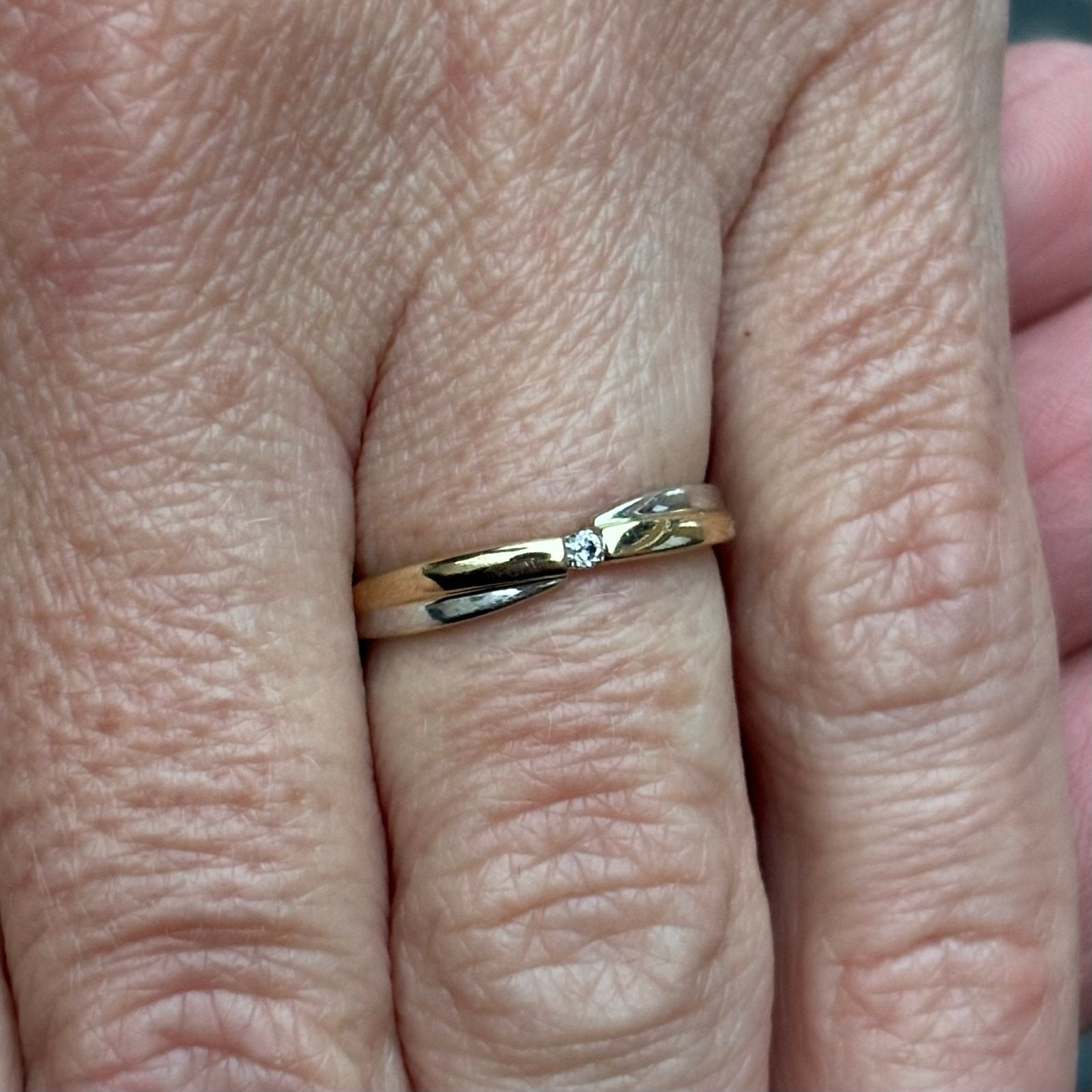 14K Gouden Ring (585) met Schitterende Diamant, Ophalen of Verzenden, Met edelsteen, Dame, Goud
