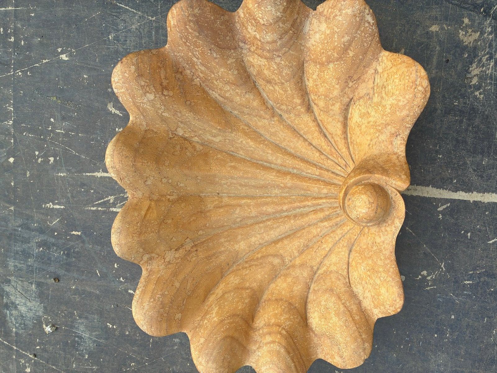 Decoratieve Houten Schelp Schaal - Handgesneden, Ophalen