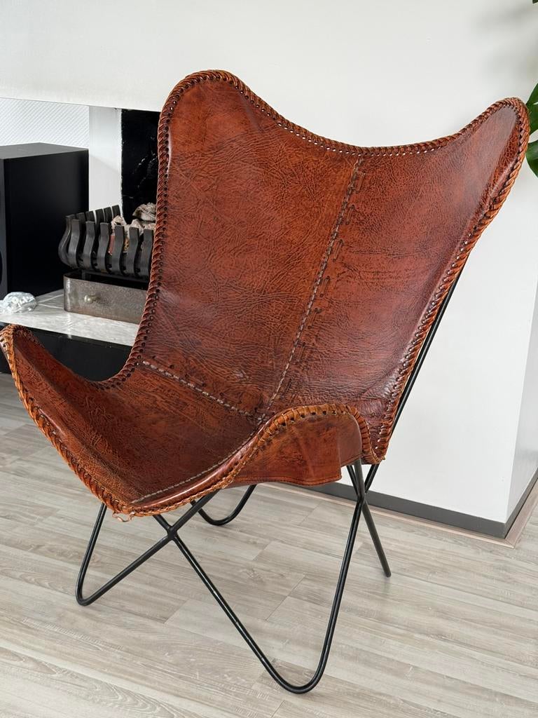 Lesen stoel, Huis en Inrichting, Stoelen, Ophalen of Verzenden, Gebruikt, Bruin, Eén