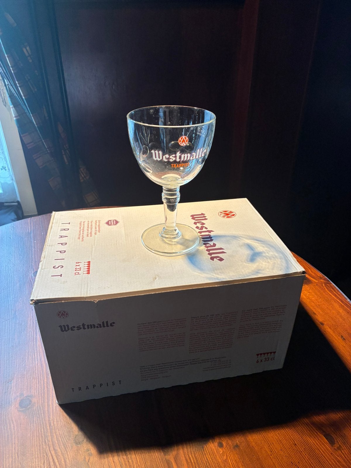 Westmalle bierglazen 33 cl, Verzamelen, Ophalen, Zo goed als nieuw, Bierglas