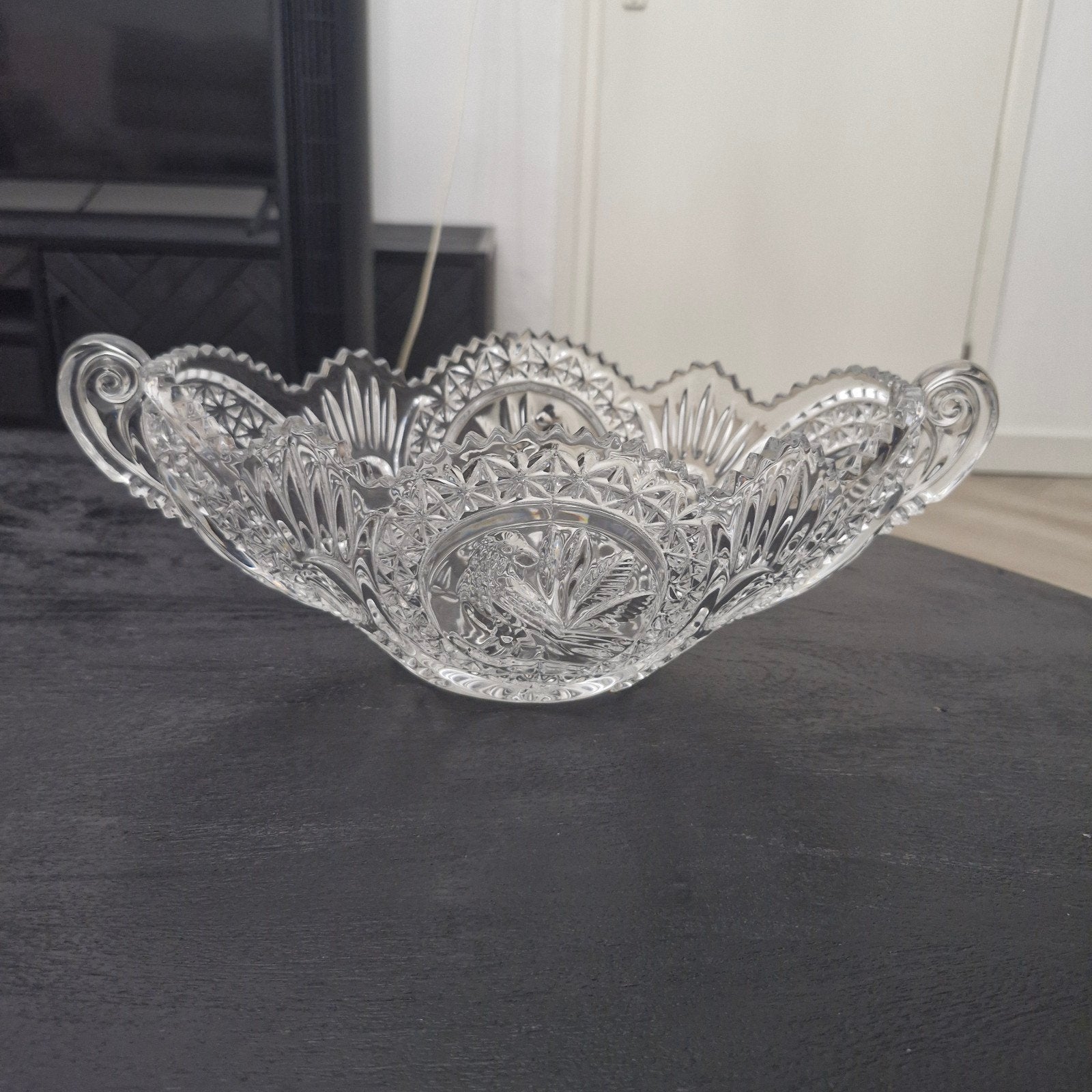 Antieke kristallen schaal - 35x20 cm, Antiek en Kunst, Ophalen of Verzenden