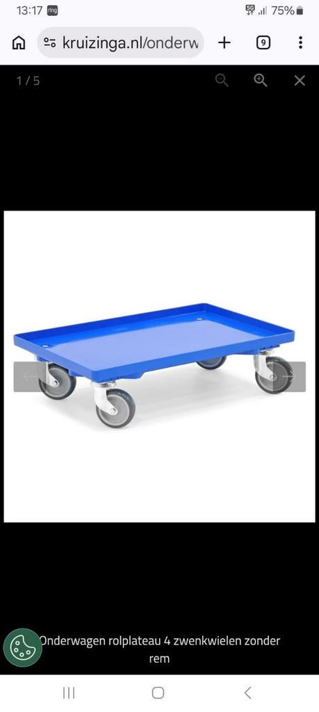 Onderwagen rolplateau 4 zwenkwielen zonder rem, Doe-het-zelf en Verbouw, Transportwagens, Transportkar, 100 liter of meer, Ophalen