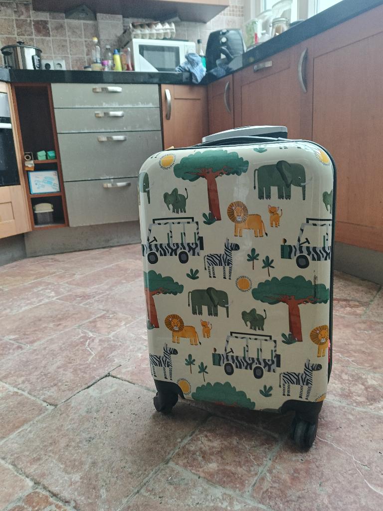 Hema koffer kids dieren, Sieraden, Tassen en Uiterlijk, Koffers, Ophalen, Wieltjes, Gebruikt, 50 tot 60 cm