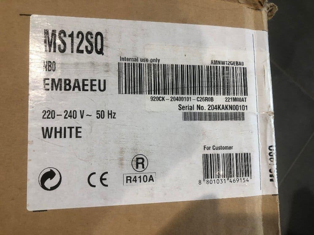 LG Air Conditioner binnen unit type MS12SQ, Ophalen, Minder dan 60 m³, Nieuw, 3 snelheden of meer