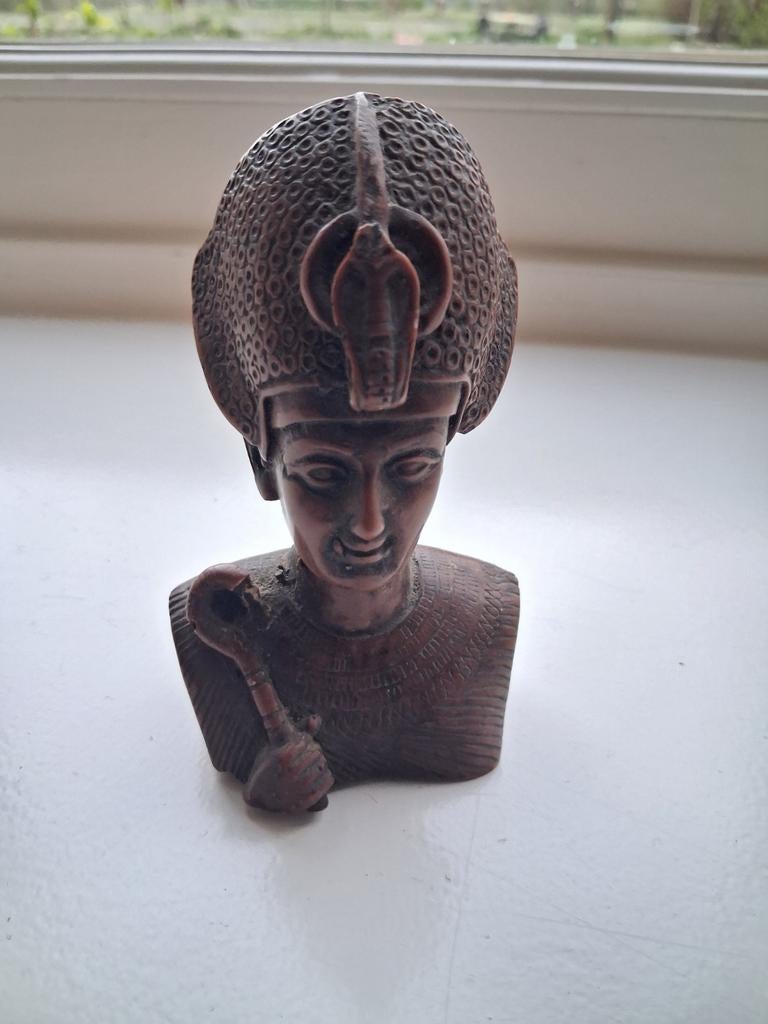 Farao Egypte beeldje - 10x6 cm steen, Verzamelen, Ophalen of Verzenden