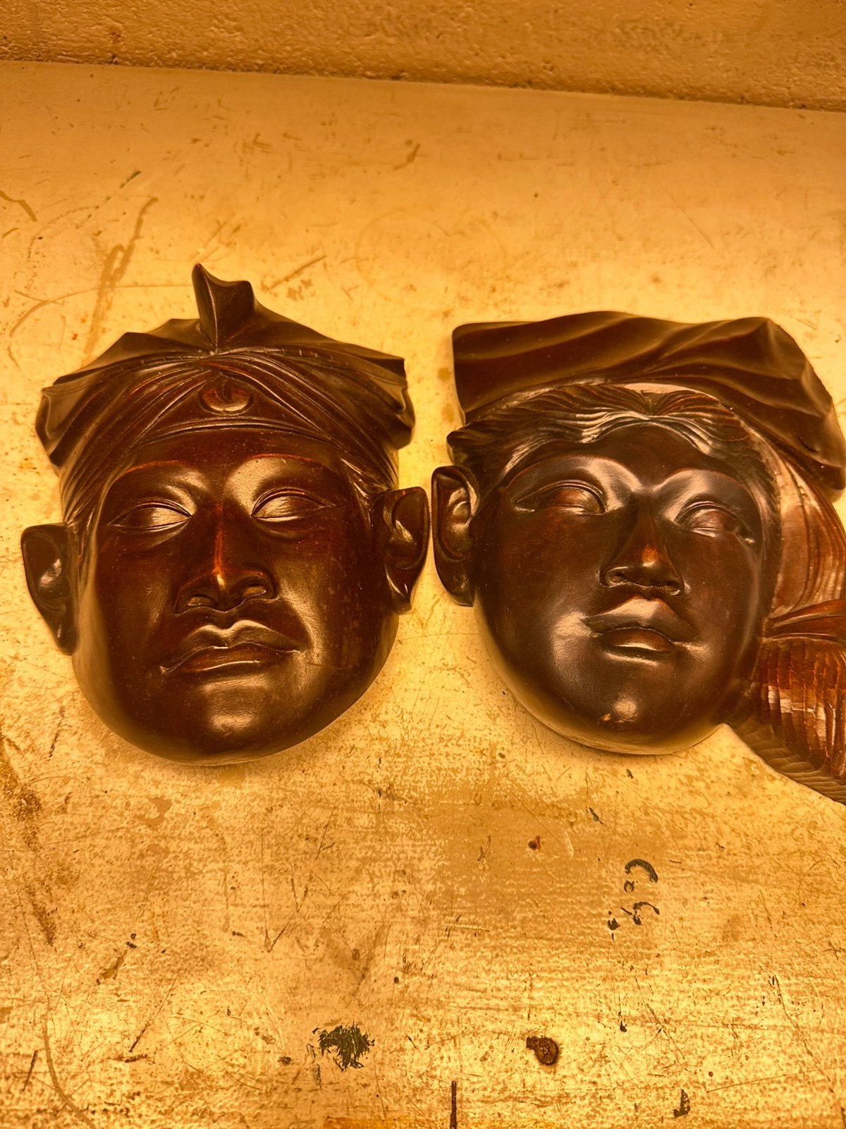 Balinese houten maskers, Overige onderwerpen, Houtsnijwerk, Ophalen of Verzenden, Handgemaakt