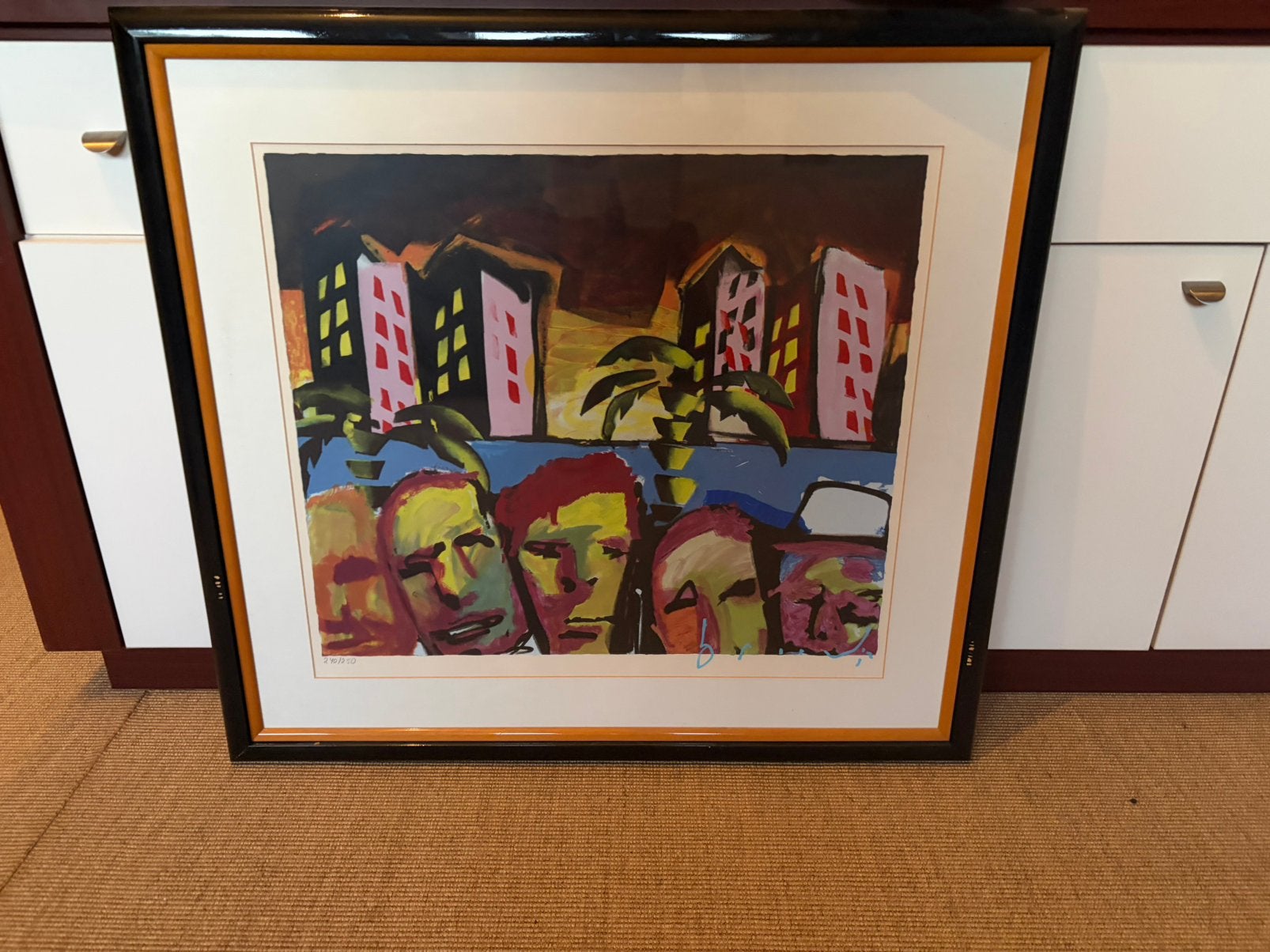 Family Affair "Palm Beach" Herman Brood kleurenzeefdruk, Antiek en Kunst, Ophalen