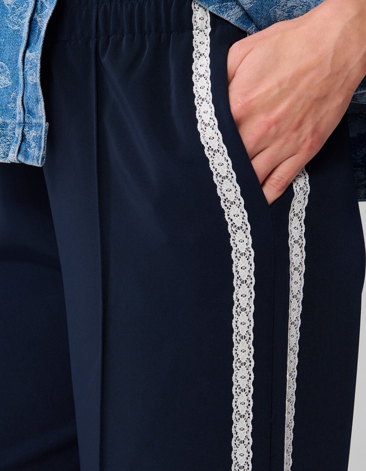 Shoeby Wide Leg High Waist Sporty Broek, donkerblauw, Maat 38/40 (M), Blauw, Ophalen of Verzenden, Zo goed als nieuw