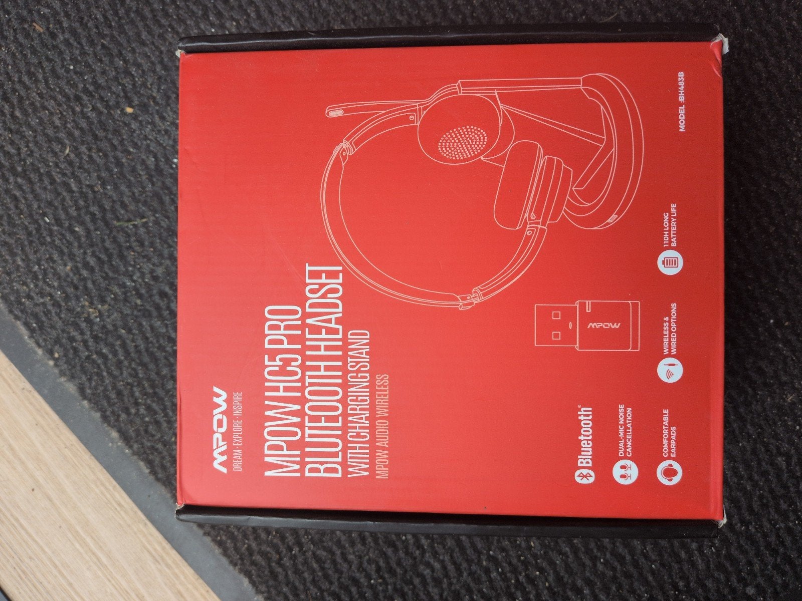 MPOW HC5 Pro Bluetooth Headset met Oplaadstation, Ophalen of Verzenden, Nieuw, On-ear, Draadloos