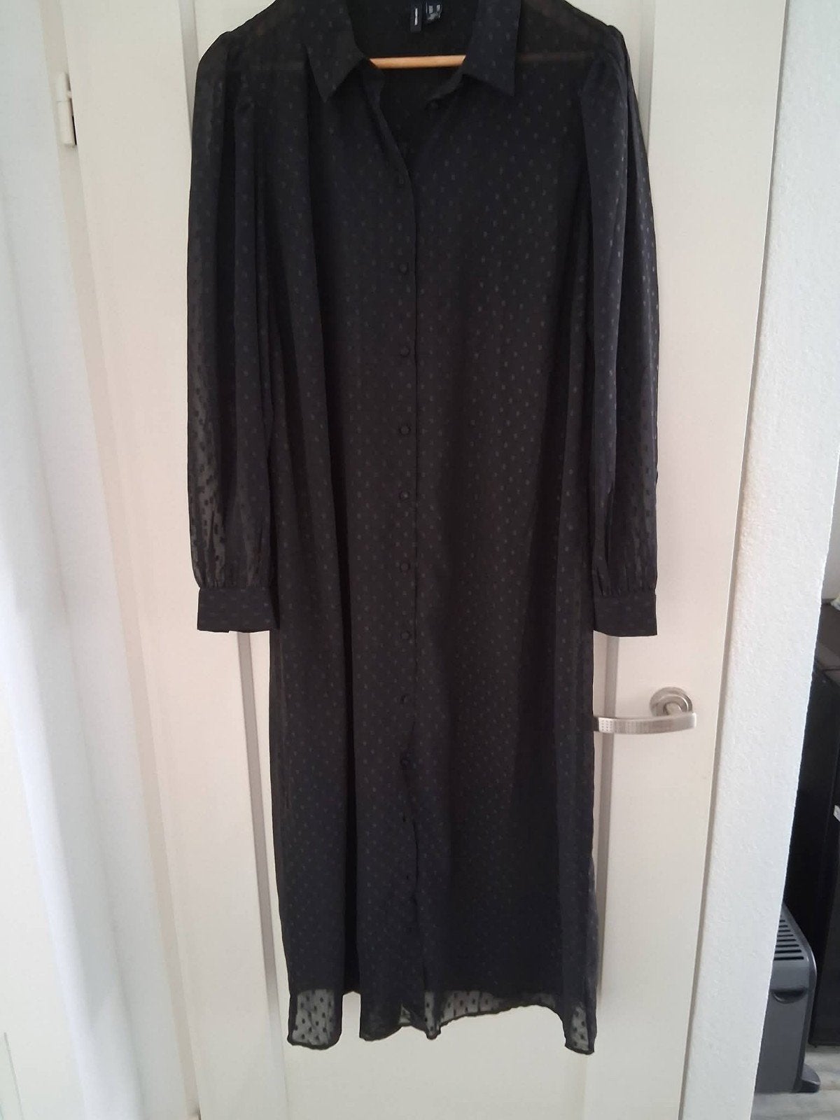 Vero Moda Maxi Blouse - Zwart met stippen, maat 48, Kleding | Dames, Blouses en Tunieken, Ophalen, Vero Moda, Zwart, Maat 46/48 (XL) of groter