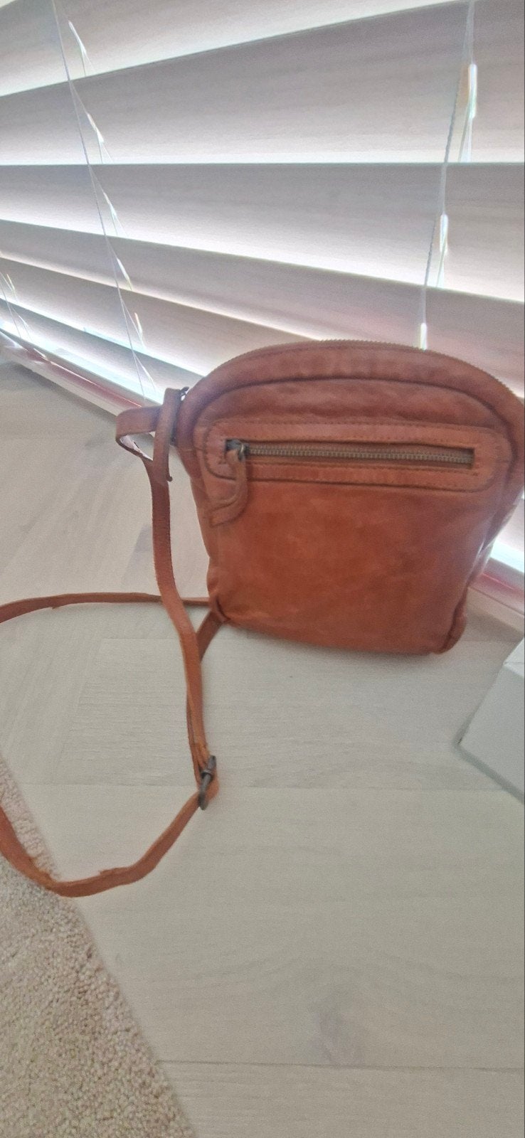 Bear Design leren schoudertasje - Cognac, Sieraden, Tassen en Uiterlijk, Ophalen of Verzenden, Gebruikt, Bruin, Schoudertasje