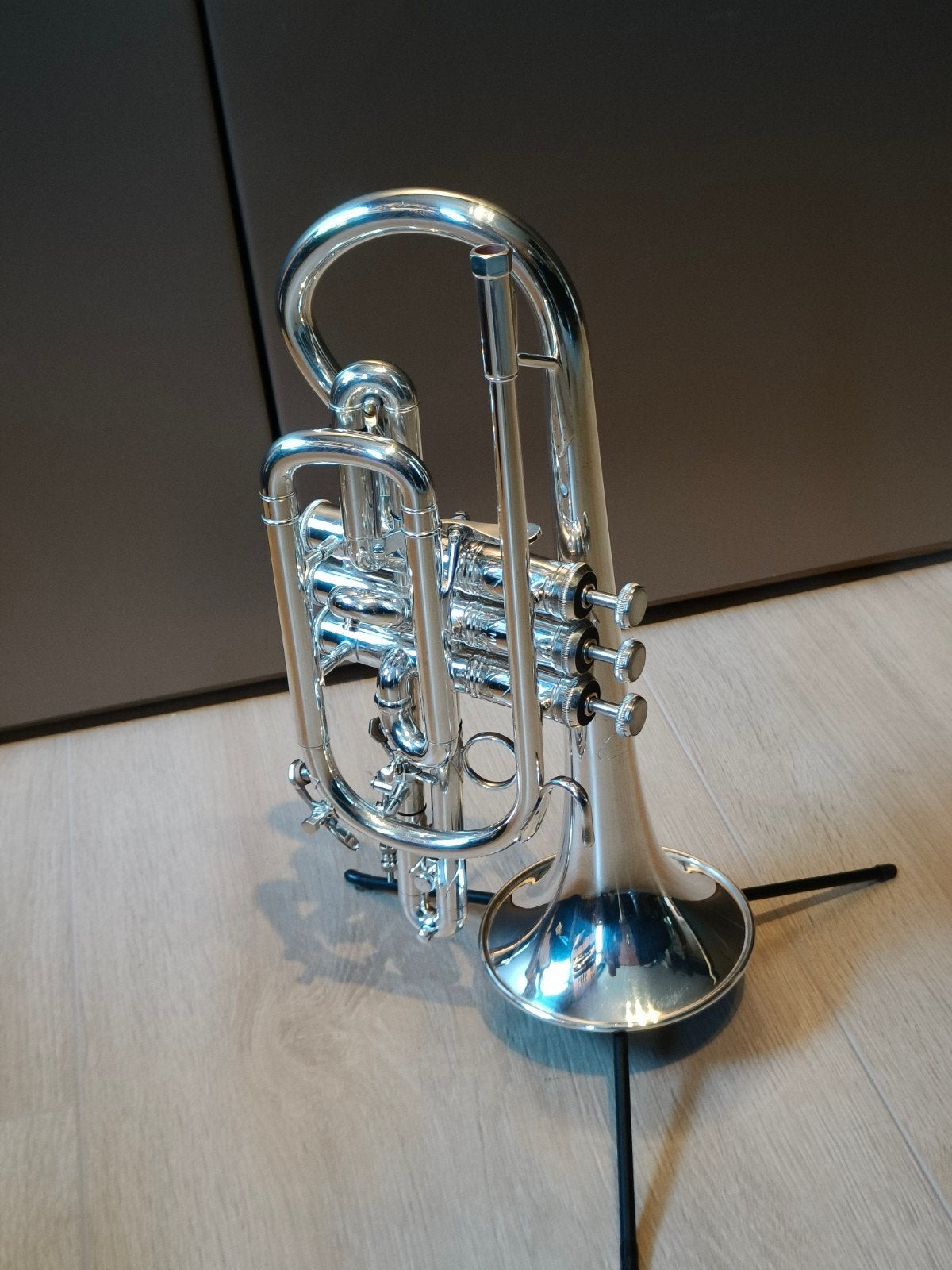 Bach Stradivarius Cornet 184 zilver, Ophalen of Verzenden, Zo goed als nieuw, Overige typen, Met koffer