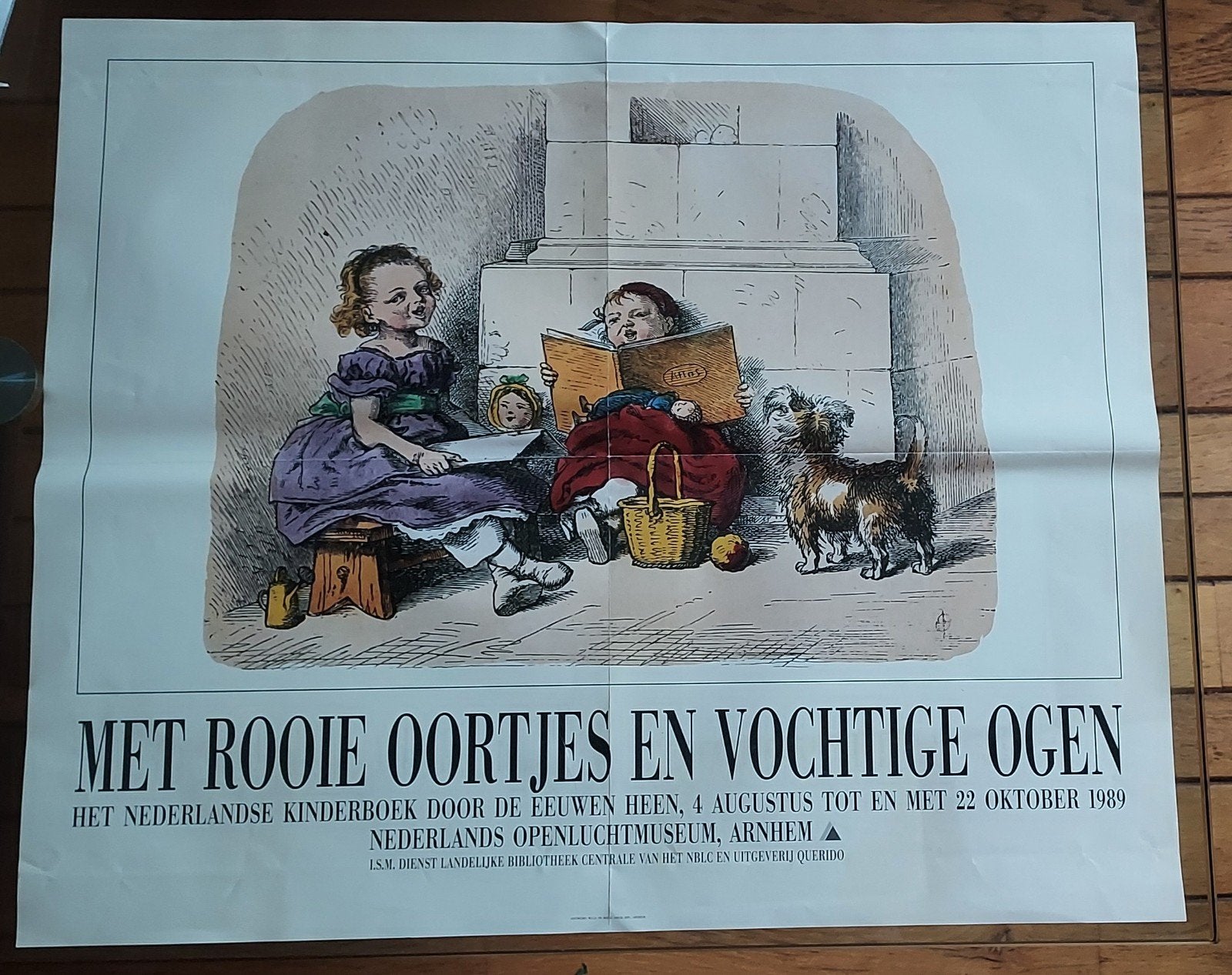Vintage Poster Openluchtmuseum Arnhem (1989)Kinderboekenexpo, Verzamelen, Posters, Rechthoekig Liggend, Ophalen of Verzenden, Zo goed als nieuw