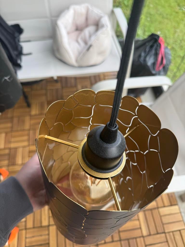 Mooie ZGAN hanglamp met lichtbollen, Huis en Inrichting, Lampen | Hanglampen, Ophalen, Zo goed als nieuw, Metaal, 75 cm of meer