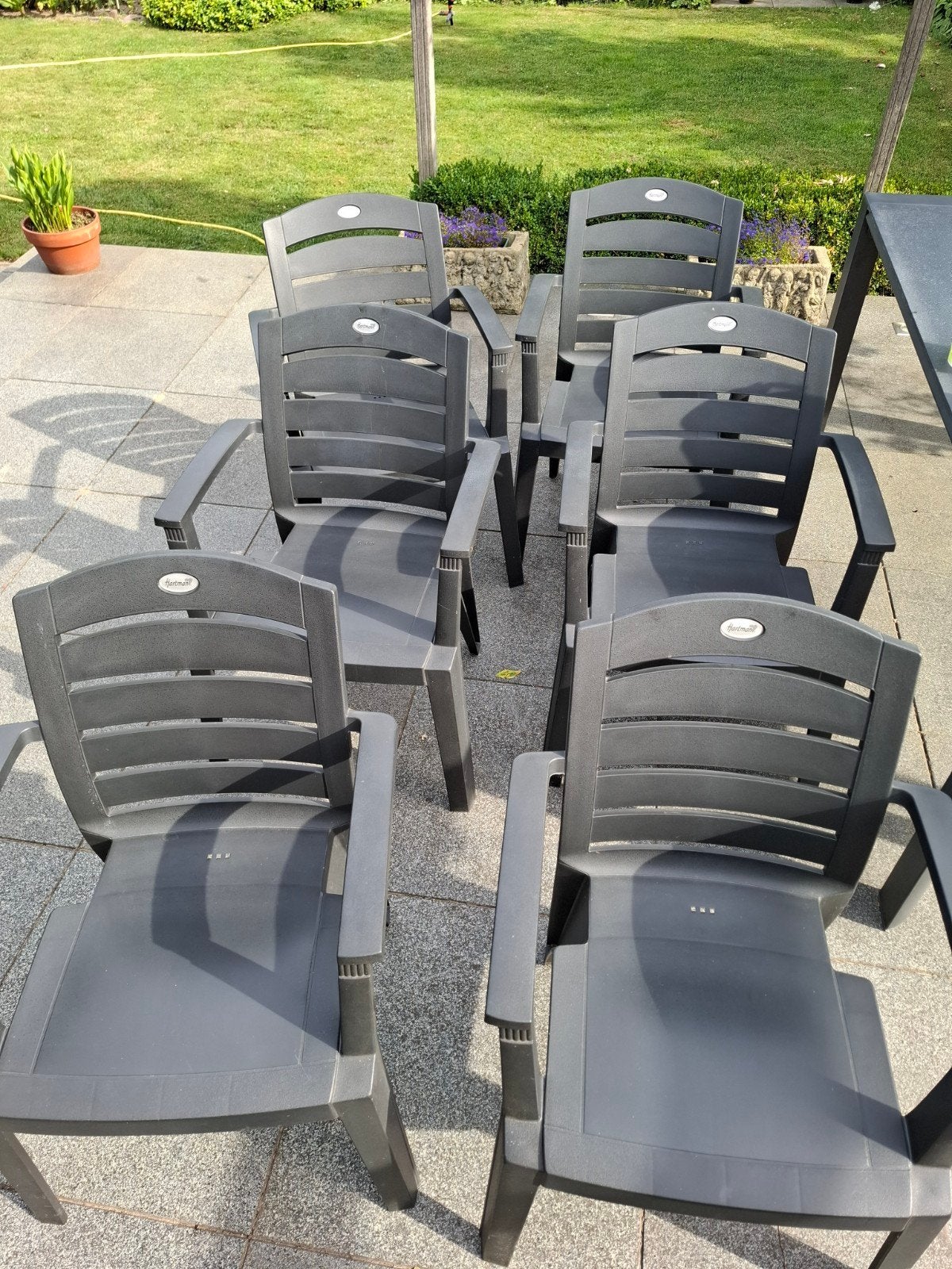 Hartman stapelbare stoelen - 6 stuks, Ophalen of Verzenden, Gebruikt, Kunststof, Stapelbaar