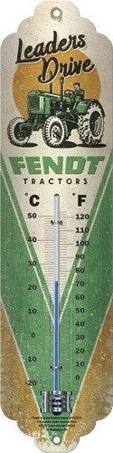 Fendt Tractor reclame thermometer van metaal decoratie deco, Ophalen of Verzenden, Nieuw, Auto's