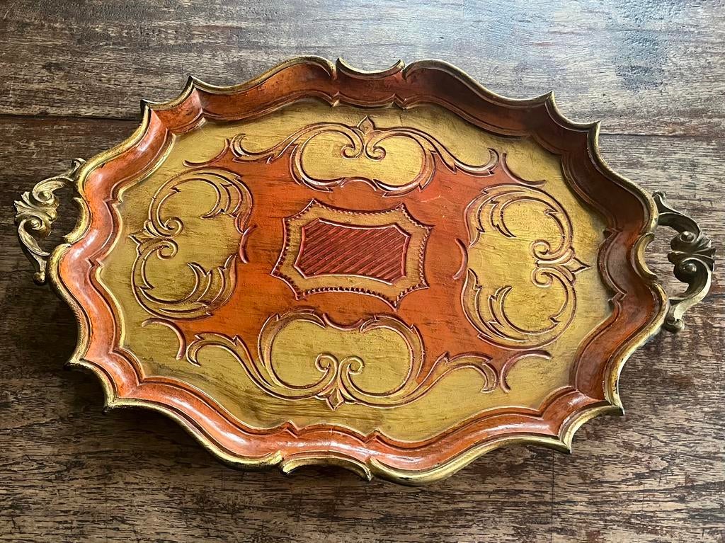 Brocante Italiaans florentijns dienblad, Antiek en Kunst, Ophalen of Verzenden
