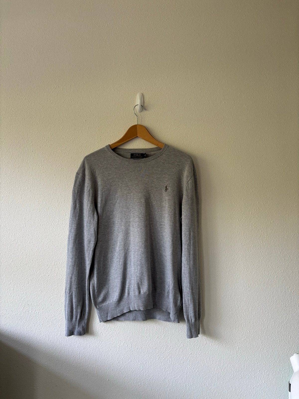Polo Ralph Lauren Slim Fit Pima Cotton Trui Maat M, Verzenden, Zo goed als nieuw, Maat 48/50 (M), Grijs