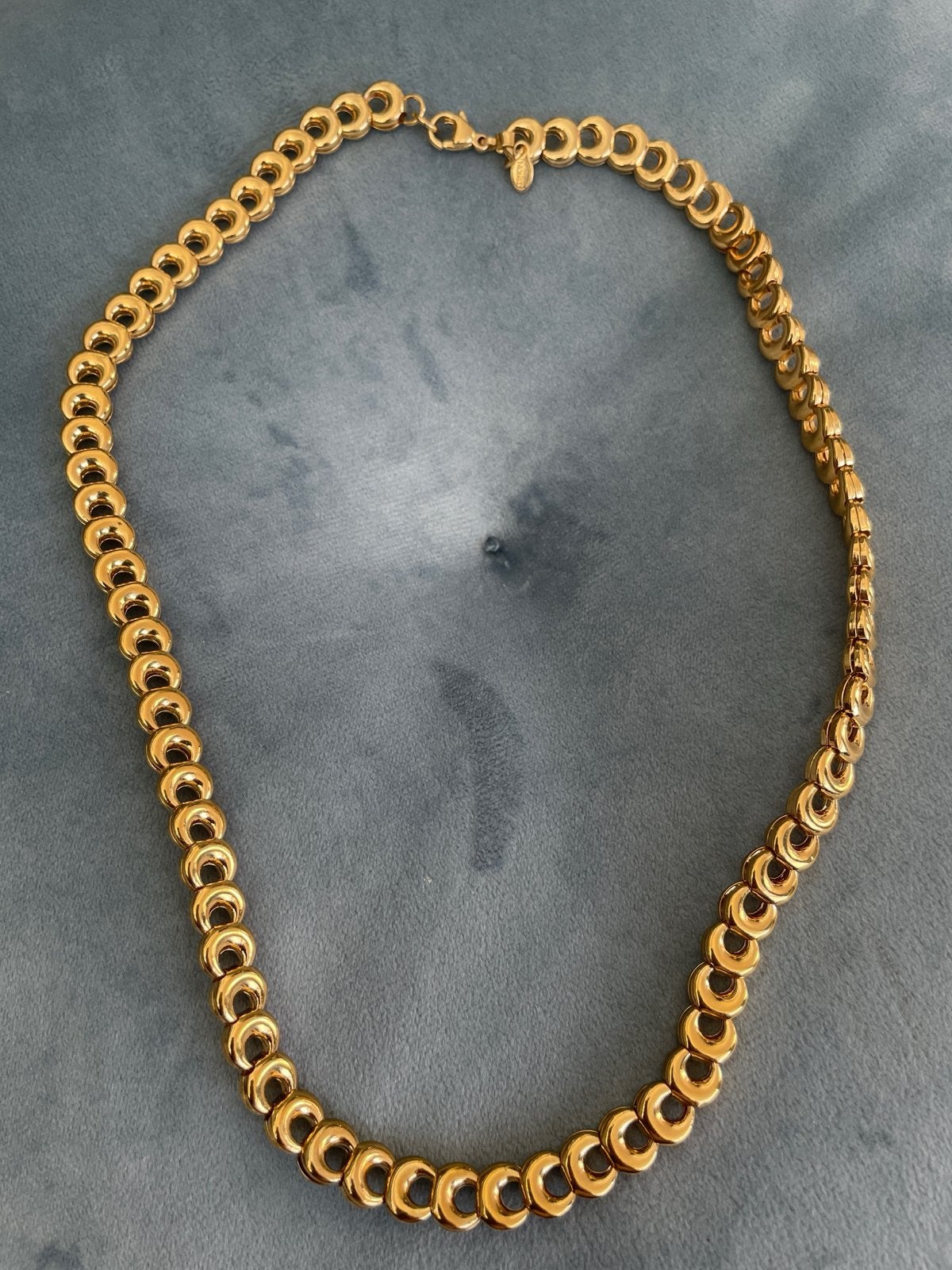 Vintage Monet Goudkleurige Statement Ketting – Jaren '80/'90, Ophalen of Verzenden, Zo goed als nieuw, Goud, Overige materialen