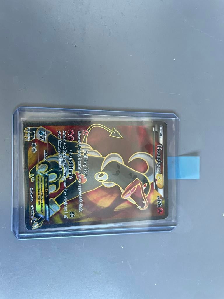 Houndoom EX Pokémon Kaart 153/162 Full Art, Ophalen of Verzenden, Zo goed als nieuw, Losse kaart
