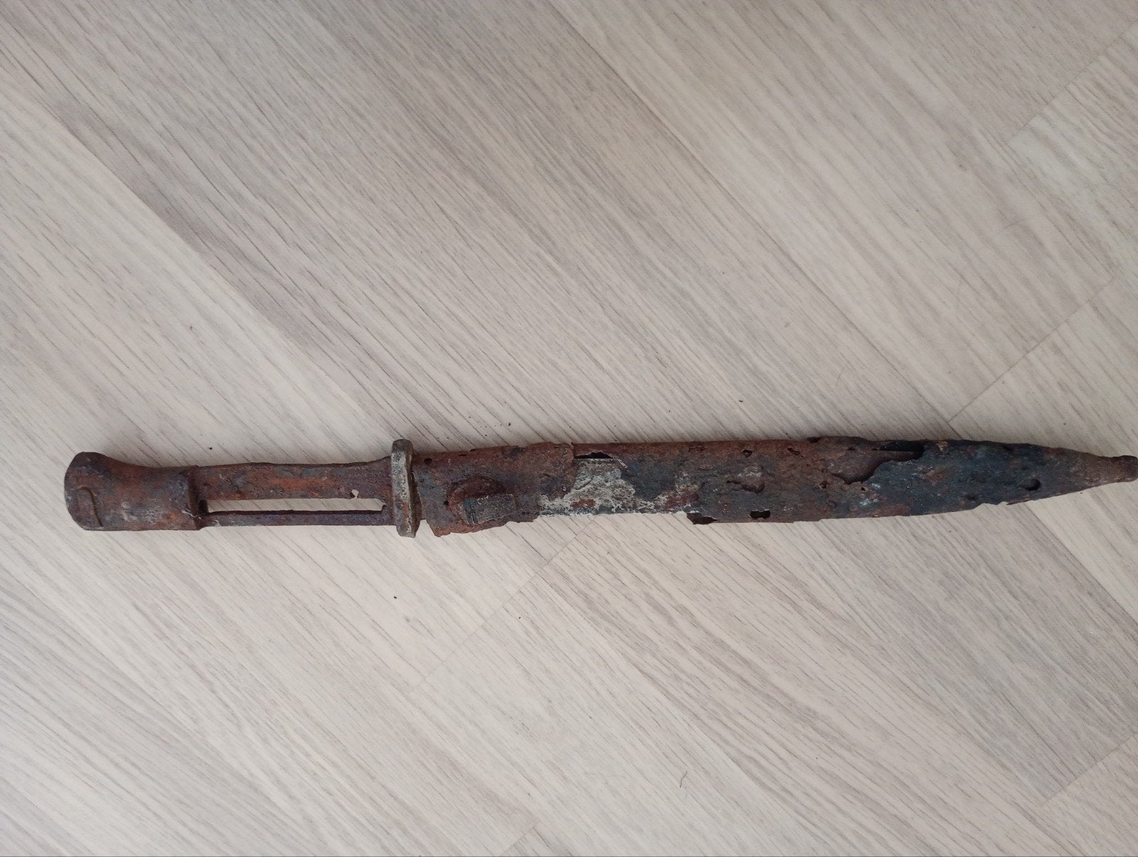Bodemvondst K-98 bajonet, Ophalen of Verzenden, Duitsland, Mes of Dolk