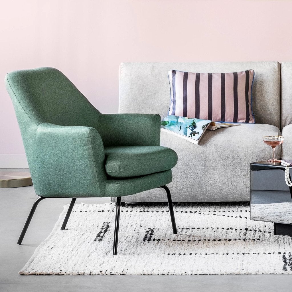 Vestbjerg Penelope fauteuil grijsgroen, Huis en Inrichting, Ophalen, Overige materialen, Nieuw, 75 tot 100 cm