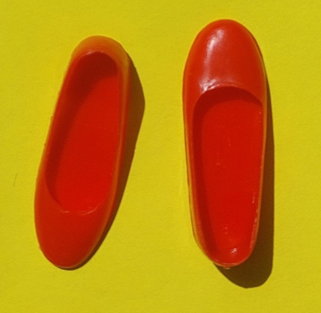 Vintage Skipper schoentjes rood retro Mattel jaren 60 70, Verzamelen, Ophalen of Verzenden, Gebruikt, Accessoires