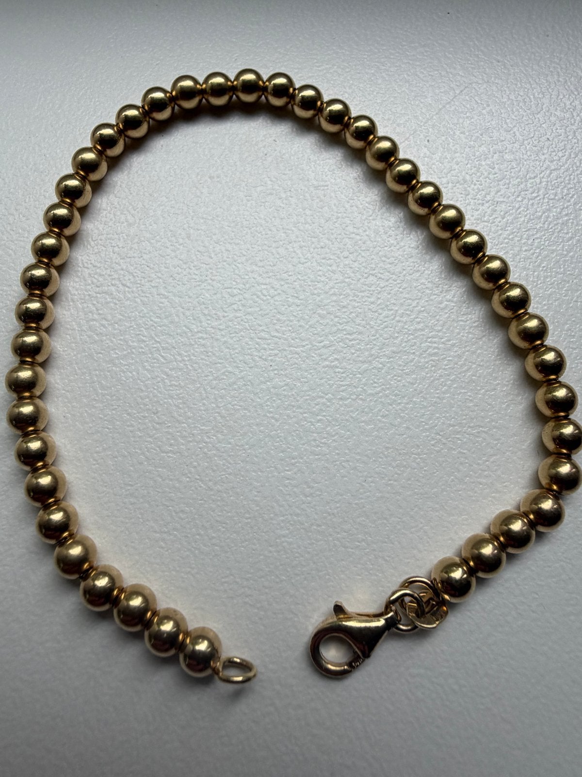 14K Geelgouden Bolletjes Armband - 4mm, 4g, 18cm, Ophalen, Zo goed als nieuw, Goud, Met bedels of kralen
