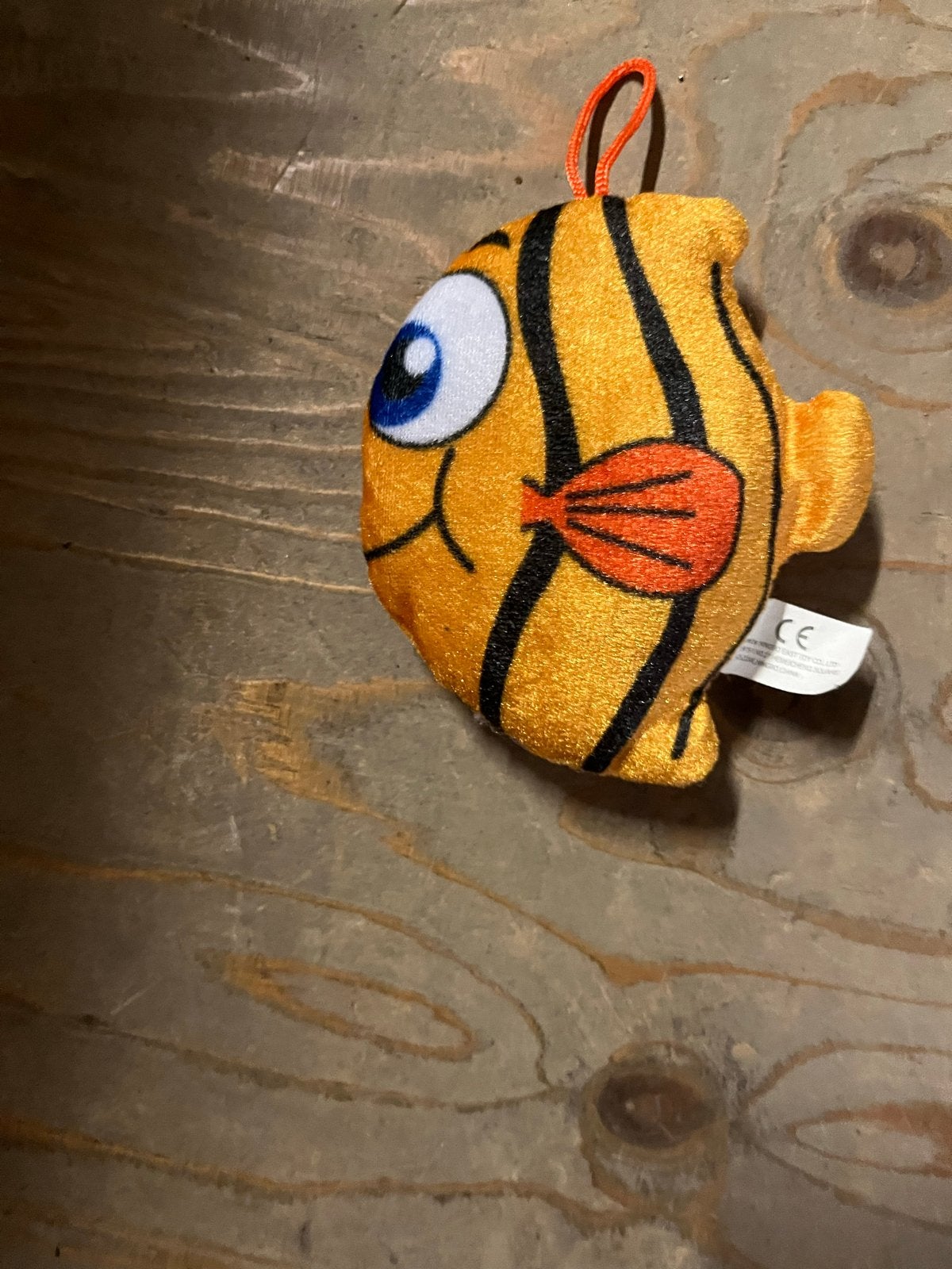 Leuk oranje visje knuffel met lusje, Ophalen, Oranje, Gebruikt, Overige typen