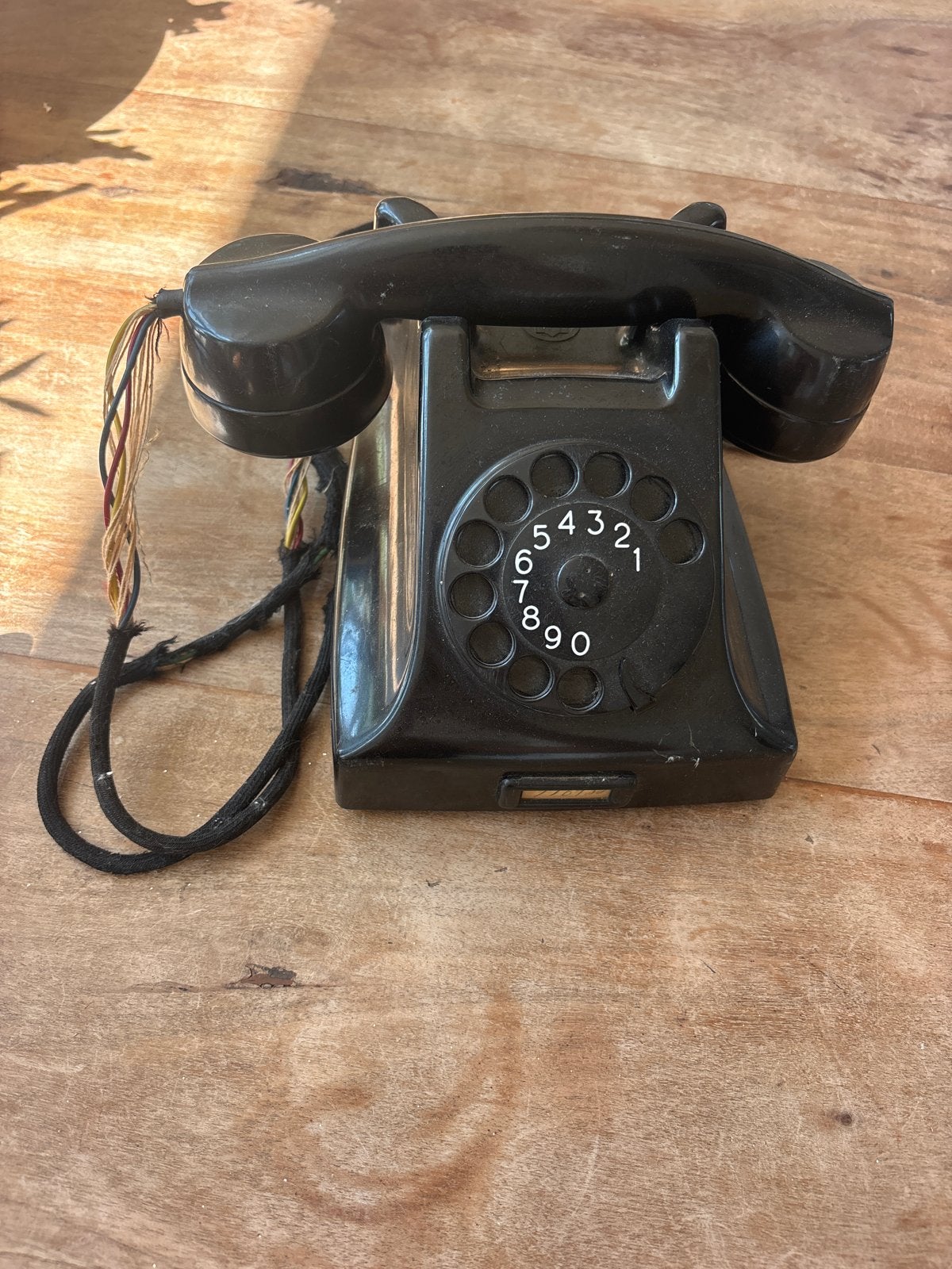 Vintage PTT draaischijf telefoon - Zwart, Ophalen of Verzenden