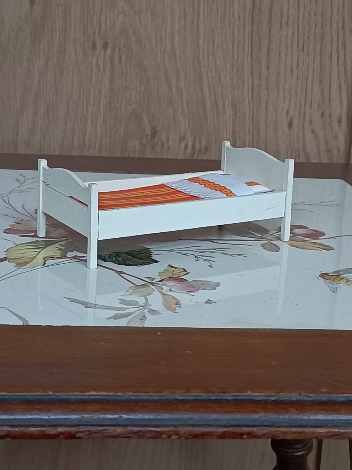 Vintage Lundby bedje poppenhuis jeten '70, Ophalen of Verzenden, Gebruikt, Poppenhuis