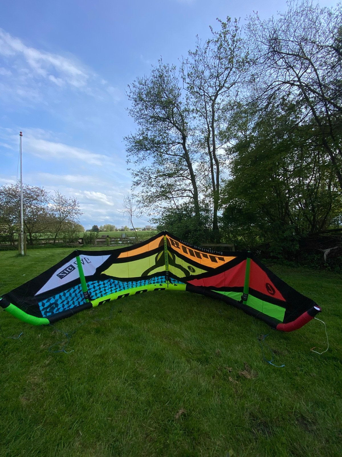 Bull Kites Zig Zag 7m2 Kite met Bar, Geen board, Ophalen, Gebruikt, Bar