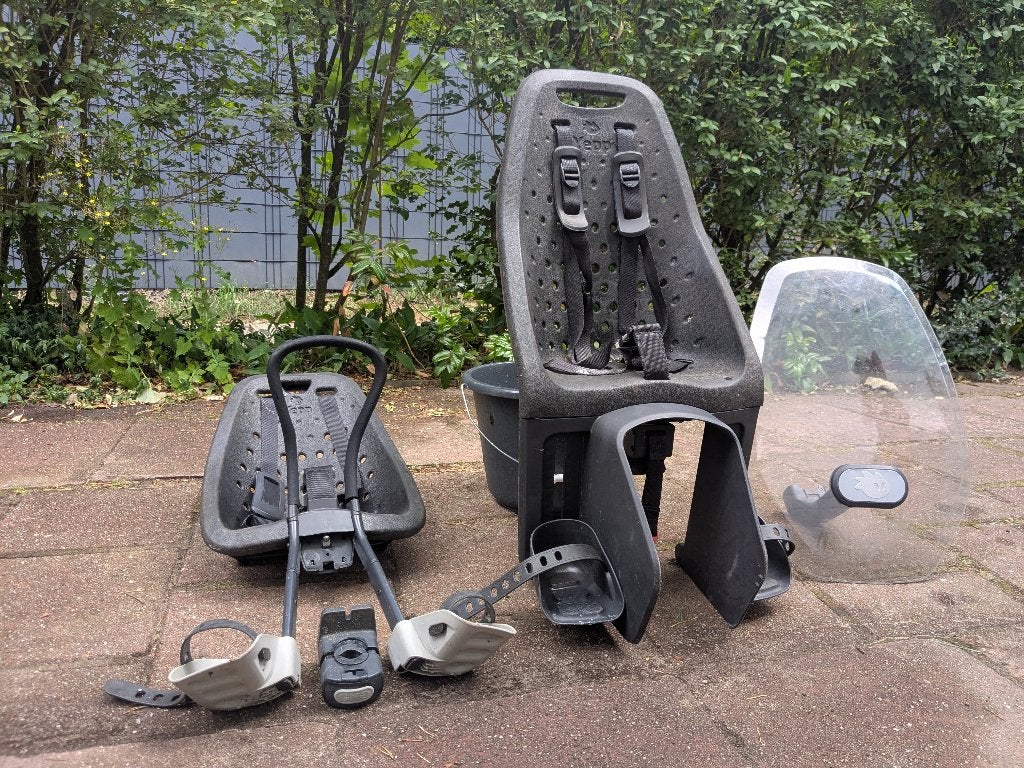 Thule Yepp voor- en achterzitje met windscherm, Fietsen en Brommers, Fietsaccessoires | Fietsstoeltjes, Ophalen, Gebruikt, Yepp