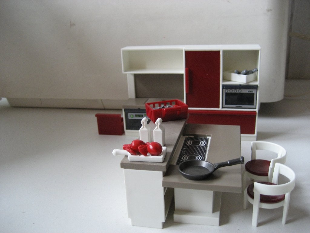 playmobil keuken rood wit, Ophalen of Verzenden, Zo goed als nieuw