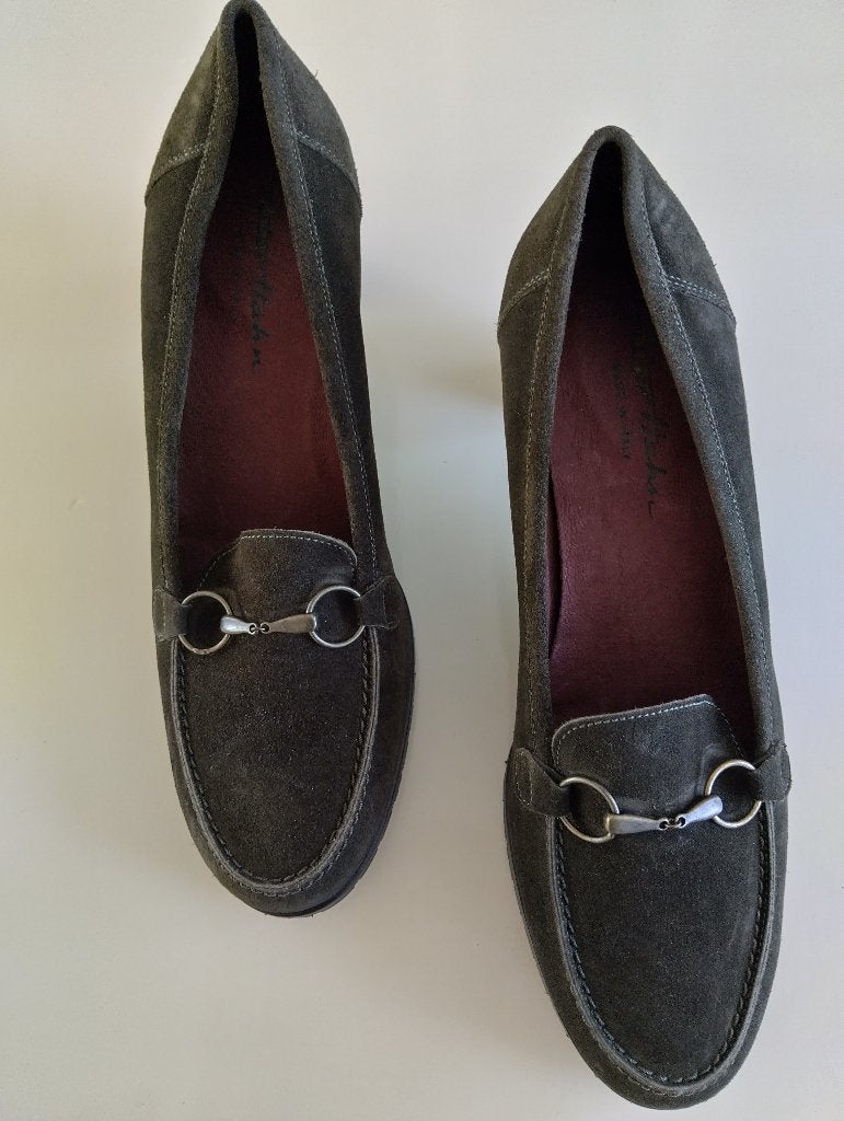 Groene suede pumps van Peter Hahn. Maat 42, Pumps, Ophalen of Verzenden, Zo goed als nieuw, Peter Hahn