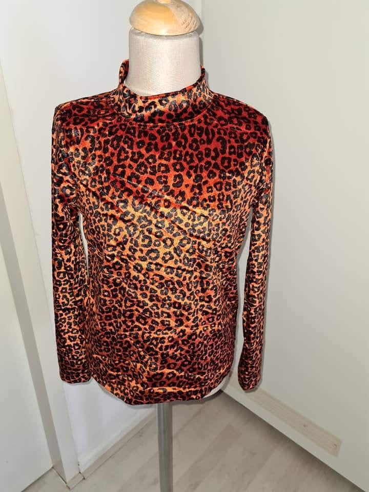 Leopardprint coltrui - Oranje/Zwart maat 152, Meisje, Ophalen of Verzenden, Zo goed als nieuw, Shirt of Longsleeve