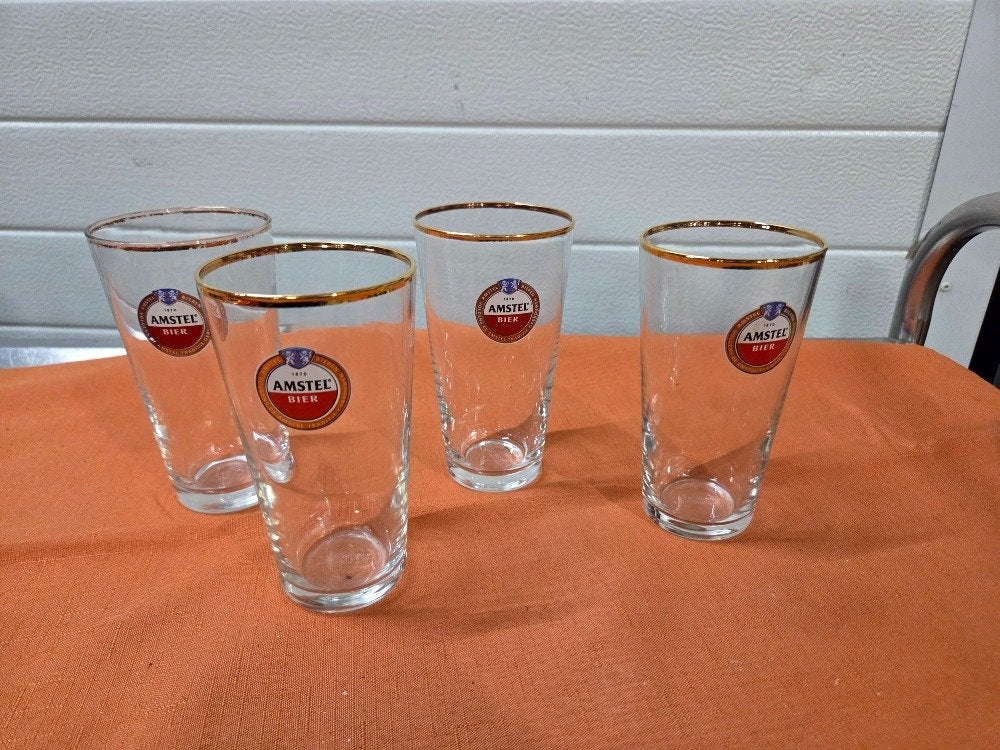amstel bierglazen vaasje 0,25 cl nieuw, Ophalen of Verzenden, 'T Olde Gre-j, Info@toldegrej.nl, Endepoelstraat 20f Didam