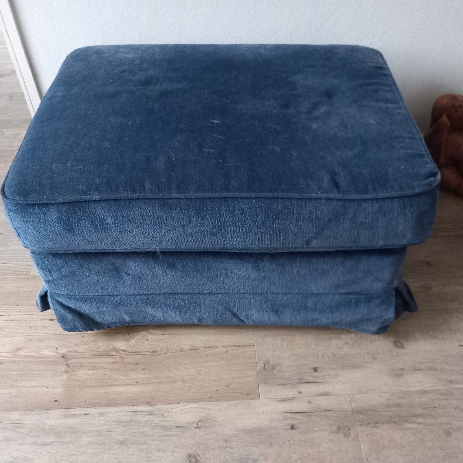 IKEA EKTORP poef/voetenbank met opbergruimte Veilinge blauw, Ophalen, Gebruikt, 75 tot 100 cm, Stof