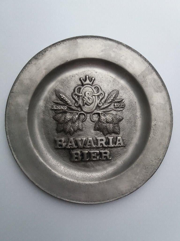 Bavaria Bier Zwaar Tinnen Wandbord., Ophalen of Verzenden, Gebruikt, Reclamebord, Plaat of Schild, Bavaria