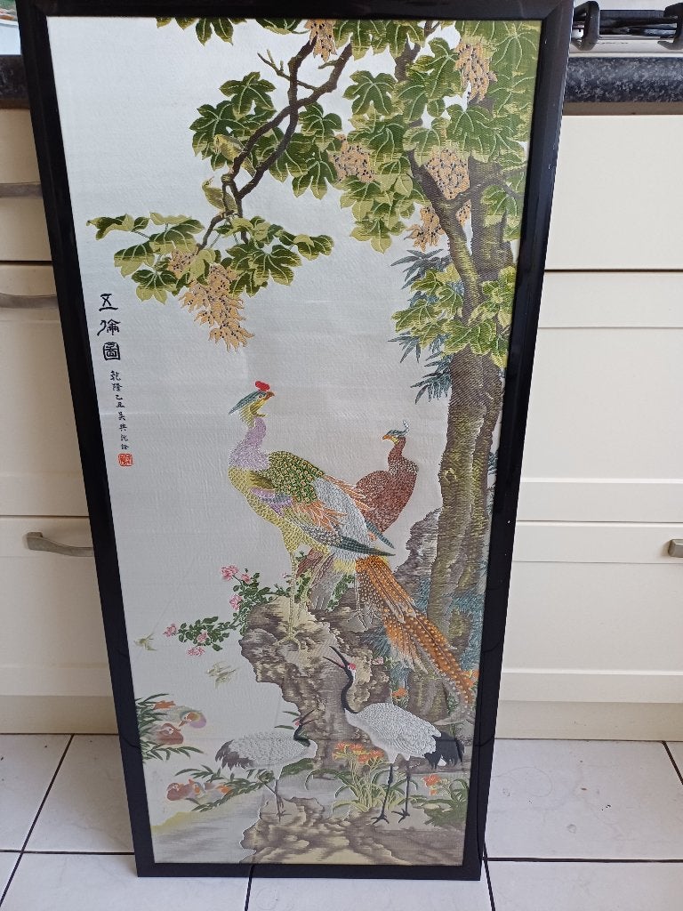 Mooi oude Chinese borduurwerk, Hobby en Vrije tijd, Borduren en Borduurmachines, Verzenden, Gebruikt, Overige typen