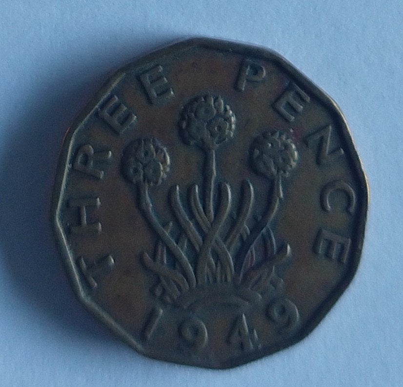 three penny 1949, volgnr 151, Ophalen of Verzenden, Overige landen, Losse munt
